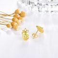 wholesale 925 Sterling Silver Yellow Crystal Fruit Stud Earrings 6mm Gold Plated-0-1