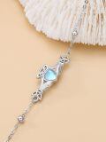 wholesale 925 Sterling Silver Claddagh Heart Moonstone Charm Bracelet With Adjustable Chain-0-2