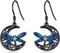 wholesale 925 Sterling Silver Blue Dragonfly Moon Drop Earrings - Irish  for Women-0-0