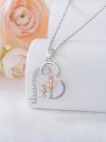 wholesale 925 Sterling Silver Heart Gymnastics Girl Necklace Gift for Women Girls-0-3