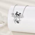 wholesale 925 Sterling Silver Raccoon Charm Necklace for Women Girls Gifts Jewelry Accessories-0-3