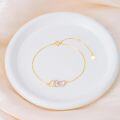 wholesale 14K Yellow White Rose Gold Tri-Color Hearts Circle Link Chain Bracelet Infinite Love s for Her-0-4
