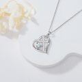 TOUPOP Sterling Silver Birthstone Heart Cross Necklace-0-4