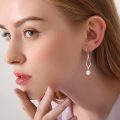 wholesale 925 Sterling Silver AAA+ Freshwater Pearl Cubic Zirconia Drop Earrings-0-4