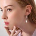 wholesale 925 Sterling Silver Zircon Accent Drop Earrings Wholesale With Pearl-0-4