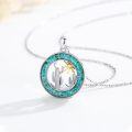 wholesale 925 Sterling Silver Turquoise & Gold Sun Cactus Cowboy Western Necklace-0-2