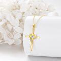 wholesale 14K Gold Diamond Heart Cross Pendant Necklace Religious s for Men & Women-0-2