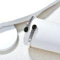 wholesale 925 Sterling Silver Black Onyx Gemstone Adjustable Bohemian Cuff Bracelet-0-1