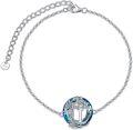 wholesale TOUPOP Tree Of Life Bracelets For Women Sterling Silver Family Initial I Letter Anklet Bracelet With Blue Circle Crystal For Her Jewelry Birthday Anniversary Christmas Gifts -0-0