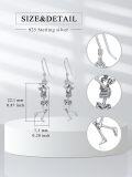 wholesale 925 Sterling Silver Halloween Skeleton Hand Dangle Earrings Gift for Women-0-1