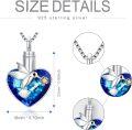 wholesale 925 Sterling Silver Hummingbird Blue Austrian Crystal Heart Cremation Jewelry with Funnel and Tools-0-3