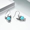 wholesale 925 Sterling Silver Turquoise Dragon Drop Earrings Gothic Antique Style Jewelry for Women Girls-0-3