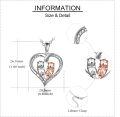 wholesale 925 Sterling Silver Double Otters in Heart Shape Pendant Necklaces for Women Girls Love You Forever Gifts-0-3
