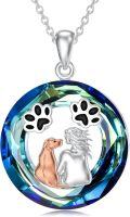 wholesale TOUPOP Dog Necklace For Women 925 Sterling Silver Dog Pendant Necklace With Crystal Pet Animal Memorial Jewelry Gifts For Dog Lovers -0-0