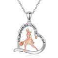 wholesale 925 Silver Tennis Player Heart Pendant Necklace She Believed She Could So She Did-0-0