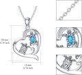 wholesale 925 Sterling Silver Heart-Shaped Mother & Baby Turtles Pendant with Blue Topaz and White Cubic Zirconia Gemstones s for Mom or Wife-0-2