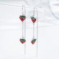 wholesale 925 Sterling Silver Strawberry Drop Earrings - Fruit Themed  for Women-0-1