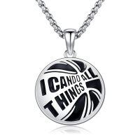 wholesale 925 Sterling Silver I Can Do All Things Pendant Necklace-Basketball silver