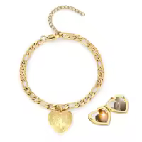 wholesale Gold 925 Sterling Silver Dragonfly Heart Photo Locket Charm Bracelet for Women-D-Tree of life