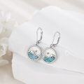 wholesale 925 Sterling Silver Turquoise Mountain Earrings with Mustard Seed Dangle Drops for Skiers Hikers Campers Climbers & Nature Lovers-0-5