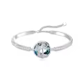 TOUPOP Sterling Silver Blue Crystal Tree Of Life L Letter Bangle Bracelet-0-0