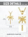 TOUPOP 14K Gold Stone Palm Tree Necklace For Women-0-3
