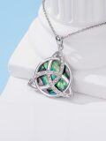 wholesale TOUPOP Celtic Knot/witches Knot Necklace For Women 925 Sterling Silver Trinity Knot Triquetra Abalone Shell Pendant Vintage Irish Jewelry Birthday Christmas Gift To Women Girlfriend Her -0-3
