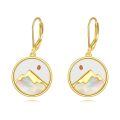 wholesale 925 Sterling Silver Earrings Wholesale Gold Plated Moon Mountain Drop Earrings-0-0