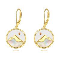 wholesale 925 Sterling Silver Earrings Wholesale Gold Plated Moon Mountain Drop Earrings-Mountain Earrings
