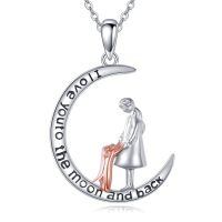 wholesale 925 Sterling Silver I Love You To The Moon And Back Pendant Necklace-Dog necklace