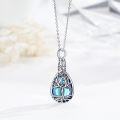 wholesale 925 Sterling Silver Blue Moonstone Tree of Life Tear Drop Keepsake Urn Necklace for Ashes - Memorial Jewelry-0-1