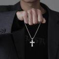 wholesale 925 Sterling Silver Cross Necklace with Philippians 4:13 Pendant and 22+2mm Rolo Chain -0-2