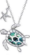 wholesale TOUPOP Sea Turtle Necklace For Women Sterling Silver Abalone Shell Turtle Pendant Necklace Ocean Jewelry Sea Gifts Mothers Day Birthday Gifts For Her Sisters Wife -0-0