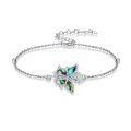 wholesale 925 Sterling Silver Butterfly Anklet With Colorful Inlay Design-0-0