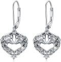 wholesale 925 Sterling Silver Heart-Shaped Elephant Dangle Drop Earrings for Women and Girls-0-0