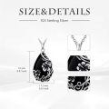 TOUPOP Sterling Silver Black Onyx Daisy Hibiscus Lotus Rose Peony Sunflower Pendant Necklace-0-5