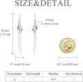 wholesale 925 Sterling Silver Flower Drop Dangle Earrings with Long Fringe Chains for Girls and Women-0-1