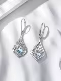 TOUPOP Sterling Silver Birthstone Tree Of Life Earrings-0-3