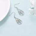 wholesale 925 Sterling Silver Flower Design Teardrop Dangle Earrings for Women Girls -0-3