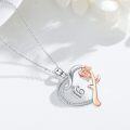 wholesale 925 Sterling Silver Cubic Zirconia Heart Rose Necklace -0-3