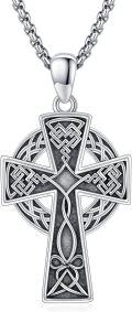 wholesale 925 Sterling Silver Celtic Knot Cross Pendant Necklace for Men & Women-0-0