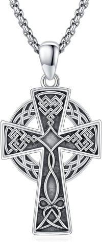 wholesale 925 Sterling Silver Celtic Knot Cross Pendant Necklace for Men & Women-B-Celtic Cross