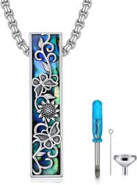 wholesale Sterling Silver Abalone Shell Cremation Jewelry Urn Necklace-Butterfly