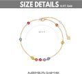 wholesale 14K Yellow Gold 5A Cubic Zirconia Gemstone Chakra Bracelet, Adjustable Lead & Nickel Free, Gift Box-0-4