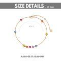 wholesale 14k Gold Rainbow Moissanite Bezel Station Chain Bracelet-0-4
