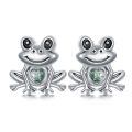 wholesale 925 Sterling Silver Frog Charm With Green Heart Design-0-0