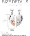 wholesale 925 Sterling Silver Unicorn Mother-Daughter Heart Pendant Necklaces-0-5