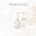 wholesale 14K Solid Gold White Pearl and Cubic Zirconia Dangle Drop Earrings for Women-0-3