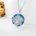 TOUPOP Sterling Silver & Crystal Celtic Knot Tree Pendant Necklace-0-2