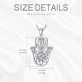 wholesale 925 Sterling Silver Blue Crystal Evil Eye Hamsa Hand Pendant Necklace for Women Men Protection Lucky Charm s-0-3